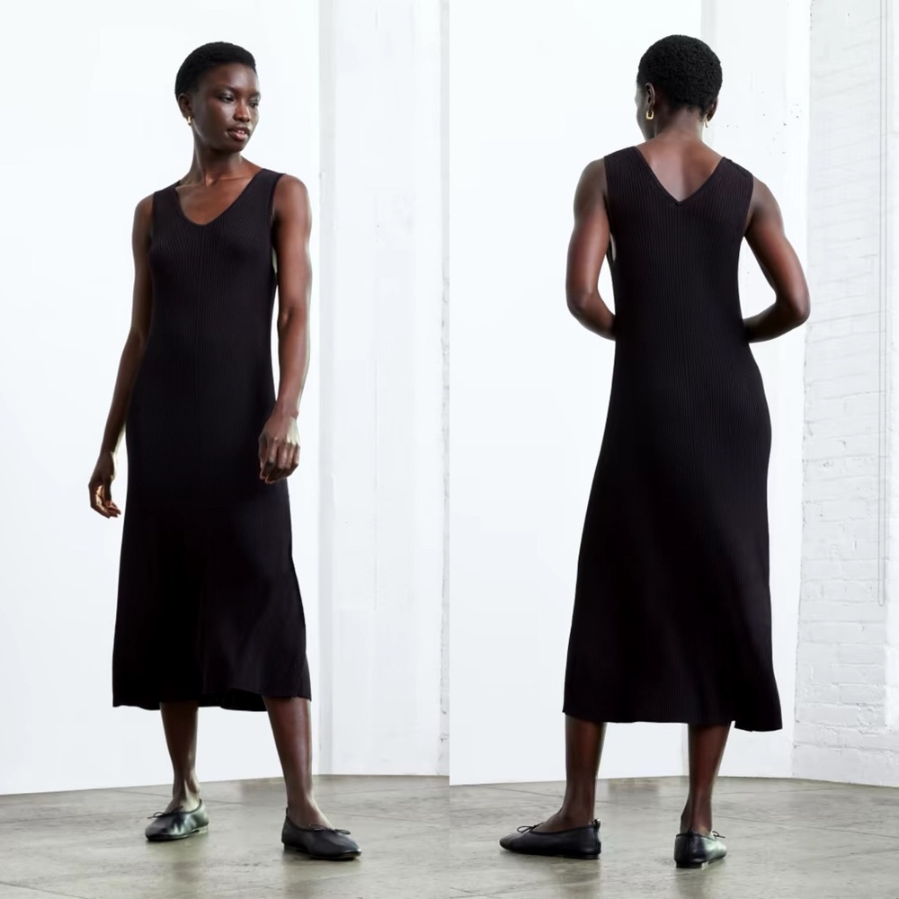 Everlane The Ribbed Midi Dress, M